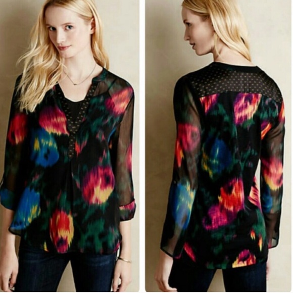 Anthropologie Tops - Tiny for Anthropologie Watercolor Tulipano Top